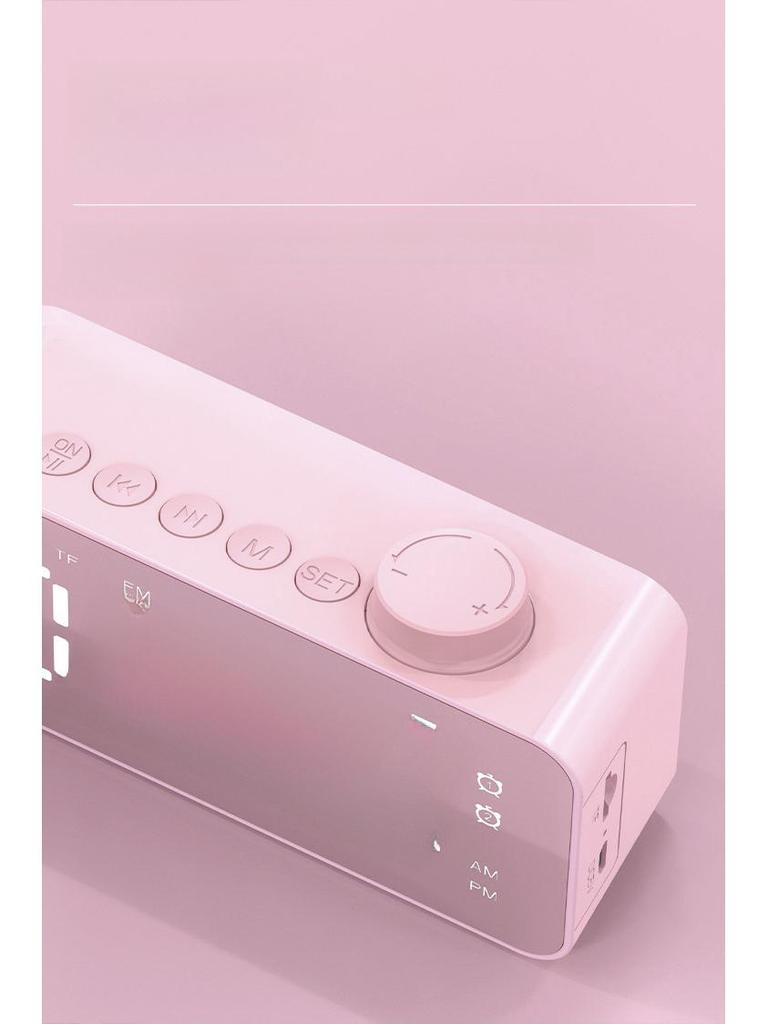 Креативная Bluetooth-колонка с дисплеем часов, зеркальным будильником и радиоприемником с ручкой