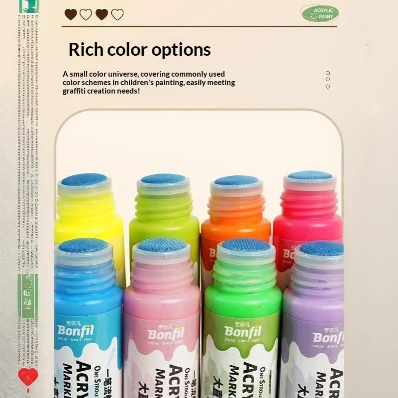 1Pcs 3Cm Jumbo Felt Tip Acrylic Paint Markers Graffiti Jumbo Colored Markers For Rock Painting Stone Ceramic Glass Wood Canvas