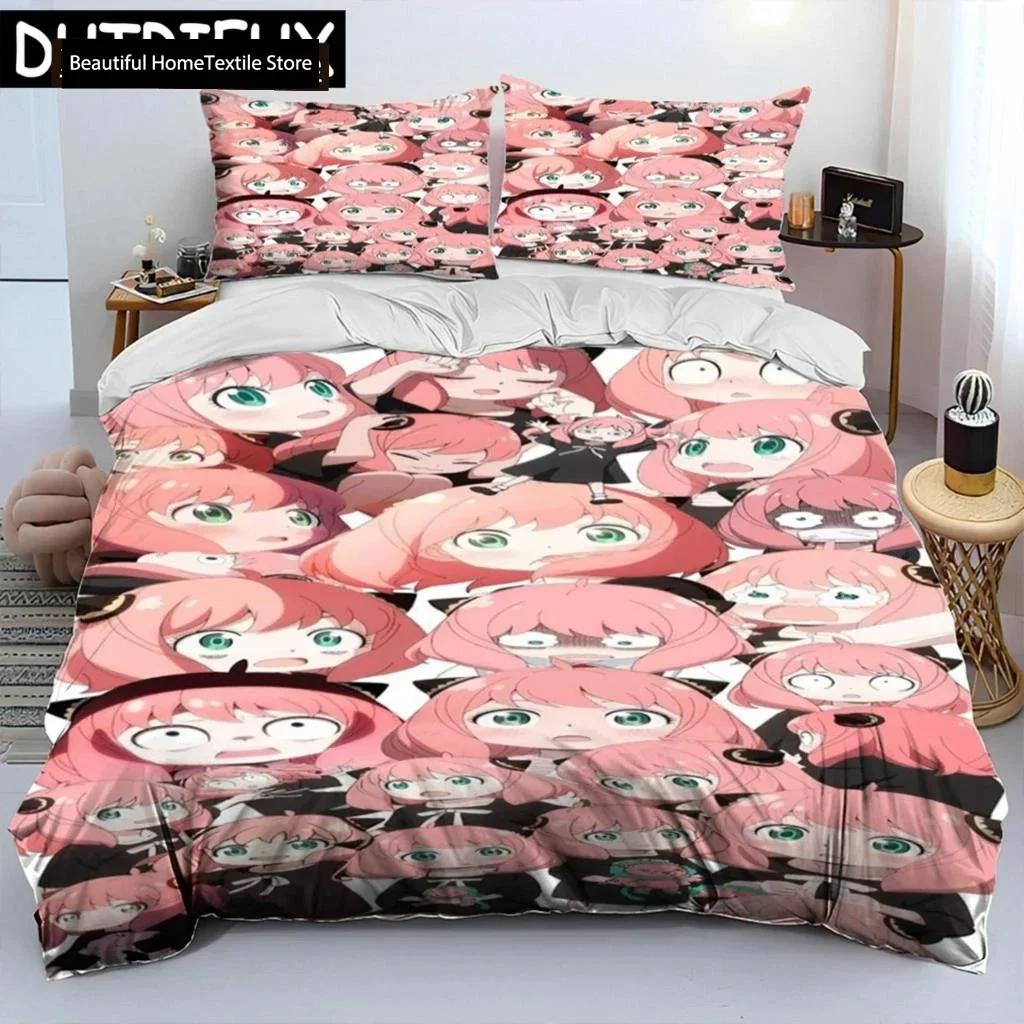 Japan Anime SPY×FAMILY Cartoon Comforter Bedding Set,Duvet Cover Bed Set Quilt Cover Pillowcase,king Queen Size Bedding Set Boys
