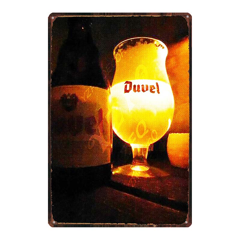 YZFQБельгийское пиво Duvel Жестяные металлические знаки Табличка Винтажный Музыкальный Бар Ресторан Дом Мужская берлога Декор Настенные наклейки DU-7713B