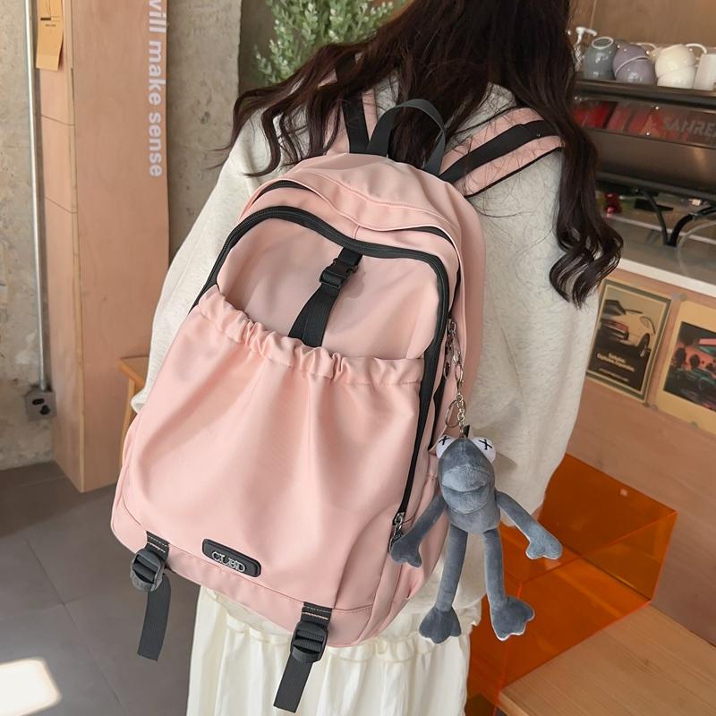 Студенческий школьный рюкзак, однотонный рюкзак большой емкости, рюкзак для старшей средней школы на открытом воздухе