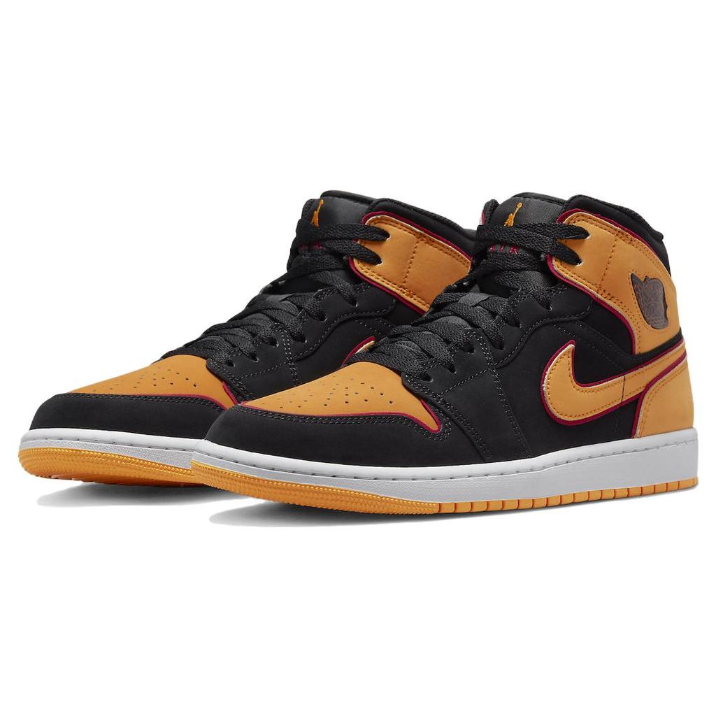 Air Jordan 1 Mid SE 'Vivid Orange' (Unisex) Black / Vivid Orange / Cardinal Red / White Vintage Basketball Shoes FJ4923 008