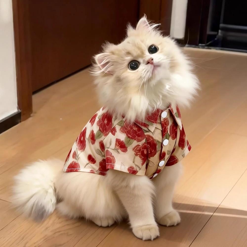 Soft Fabric Cat T-Shirts Breathable Summer Dog Clothes Fashion Dog Shirt Outdoor Activities