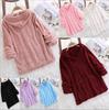 Autumn Winter Long Sleeve Plush Hoodies Women Fluffy Hoodies Flannel Pullover Pajama Loose Hoodie Tops Plus Size