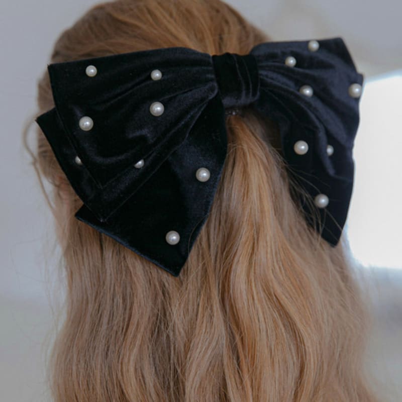 Jean Paul Clarisse Pearl Velvet Ribbon Pin JP-22-182AB