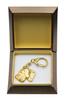 German Wirehaired Pointer – Gilded key ring with dog in gift box, handbag decoration | Art-Dog