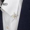 Brooch Pin with Invisible Safety Buckle, Star Shape Lapel Cubic Small Delicate Zirconia Rhinestone Accent, for Suits Shirts Wedding Formal Wear