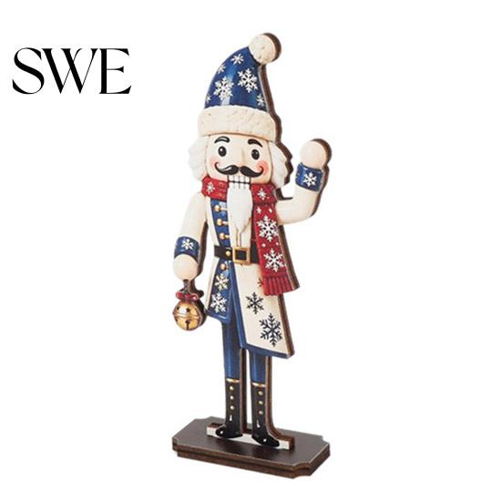 Holiday Gift for Family Christmas Nutcracker Table Sign, Wooden Soldier Figure Standing Vintage Room Decoration Decorative Desktop Ornament