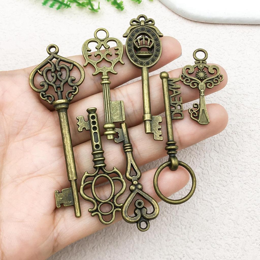 Ретро сплав Ключ Ювелирный кулон и Набор материалов для DIY аксессуаров для браслетов, ожерелий, брелоков, серег
