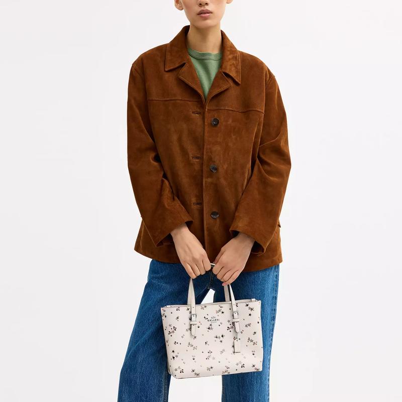 Coach Mollie 25 Сумка-тоут с принтом Сумка-тоут Сумка для покупок Кожаная Сумка через плечо Средняя Женская Многоцветная