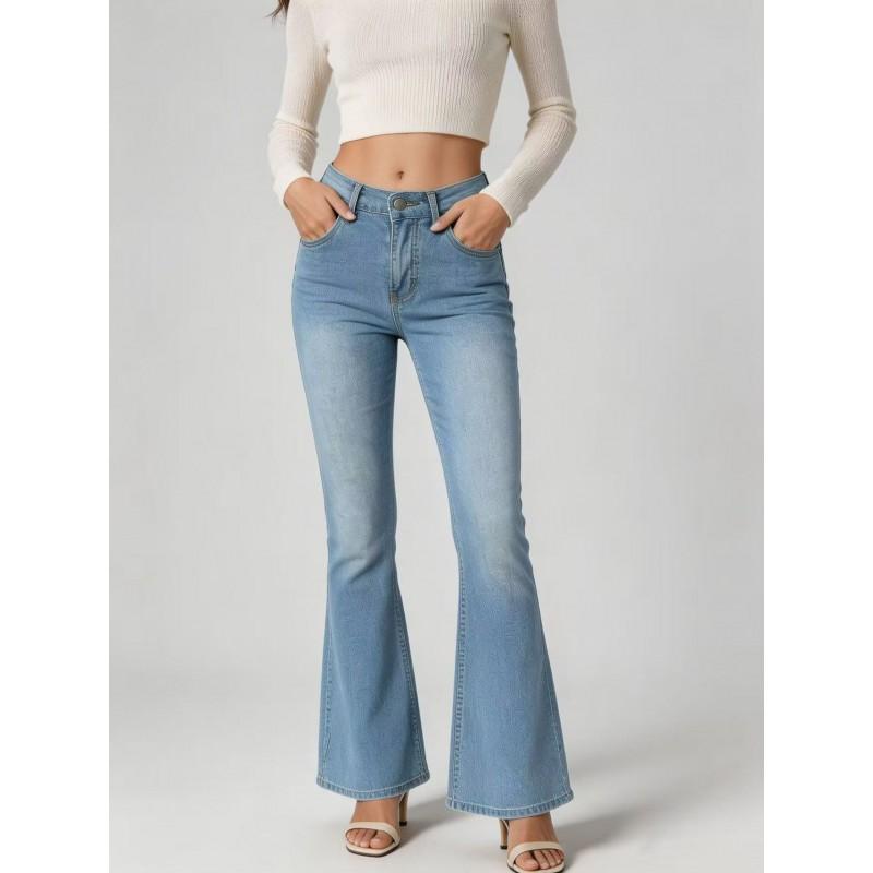 High Waist Skinny Flare Jeans Women 3 Colors Mid-Stretch Casual Style
