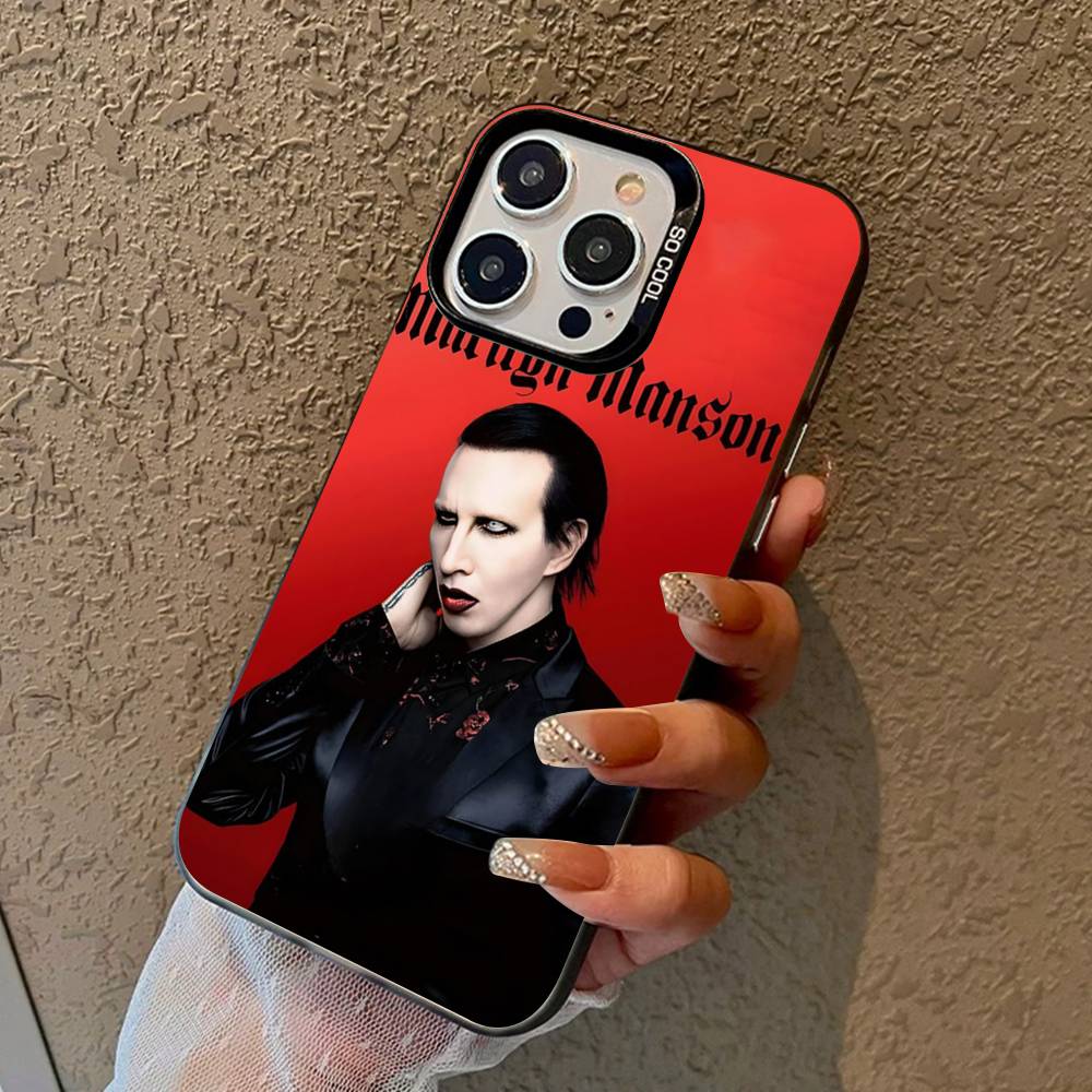 Чехол для телефона Marilyn Manson Rock Band Для IPhone 16 15 14 13 12 11 Pro Max 17 Plus Цветная крышка