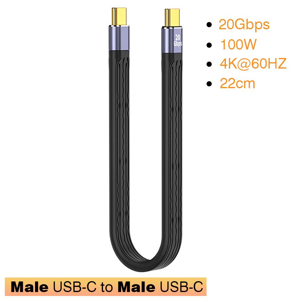 Короткий кабель USB3.1 10 Гбит/с 13 см PD 100 Вт USB-кабель Type C конвертер OTG USB-адаптер USB4 20 Гбит/с 22 см для SSD Power Bank