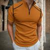 Мужские футболки с коротким рукавом для гольфа, повседневная легкая рубашка, стильная рубашка с воротником-поло на молнии до середины груди