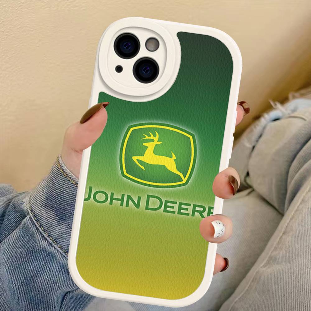 Зеленый чехол для телефона J-John Truck D-Deeres для IPhone 11 12 13 14 15 16 Pro Max Plus Кожаный чехол
