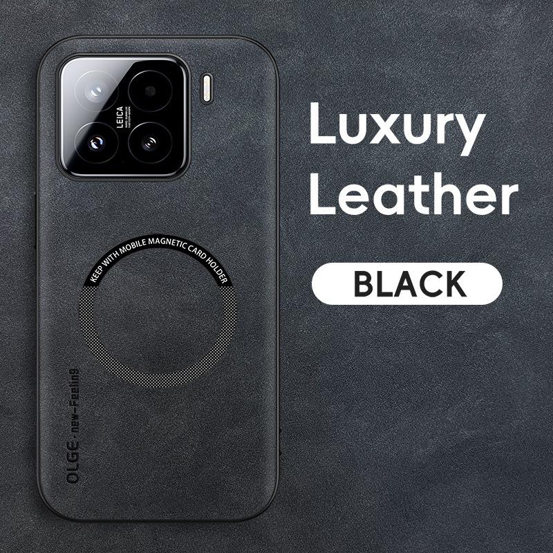 Luxury Leather Phone Cases For Xiaomi 14T Pro Magnetic Shockproof Case For Xiaomi 15 12T Pro Soft Frame For Magsafe Matte Cover