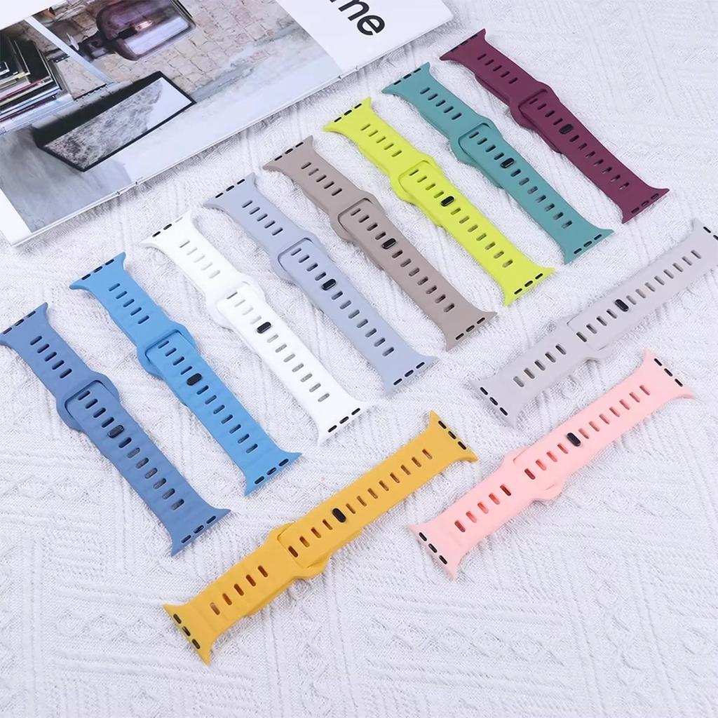 1Pc Sport Band Compatible with iWatch Series 11 10 9 8 7 6 5 4 Ultra 3 2 1 SE Soft Silicone Waterproof Replacement Strap