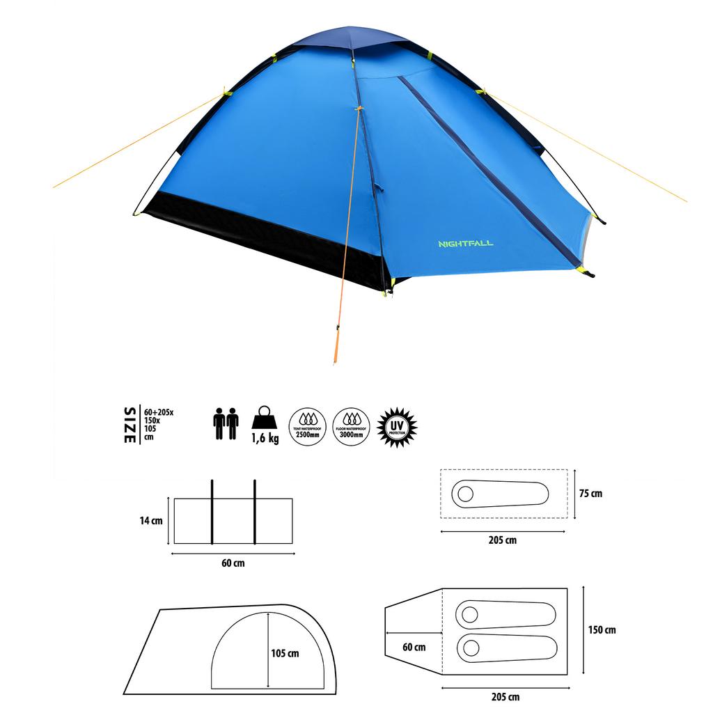 Nc6033 Nightfall Nils Camp Light Gray-Blue Camping Tent