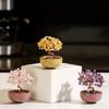 Natural Citrine Money Tree Ornament for Wealth and Healing, Pink and Purple Home Desktop Decoration