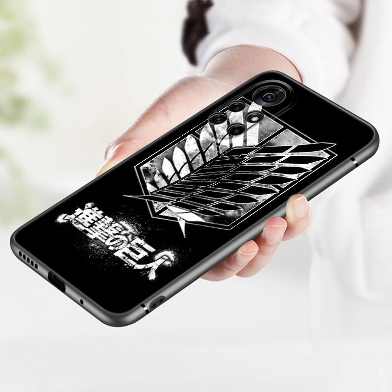 Чехол для телефона с логотипом аниме «Атака Титанов» для Huawei Honor 60 50 SE 30S Mate 30 20 10 Lite 40 Nova 9 8 Pro Y60 8i 7i 7SE 5T Premium