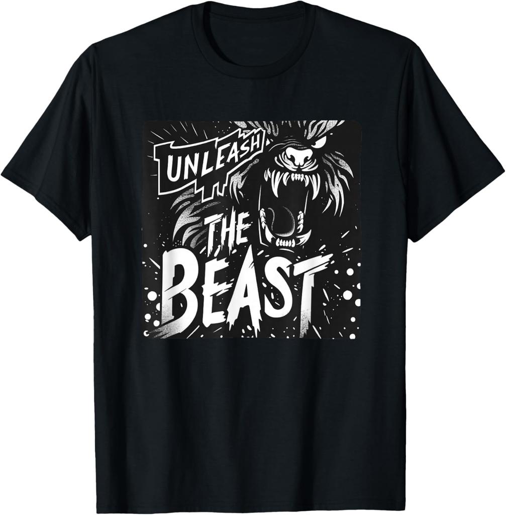 Unleash The Beast Werewolf Graphic Tee Soft Cotton Short Sleeve T-Shirt for Men