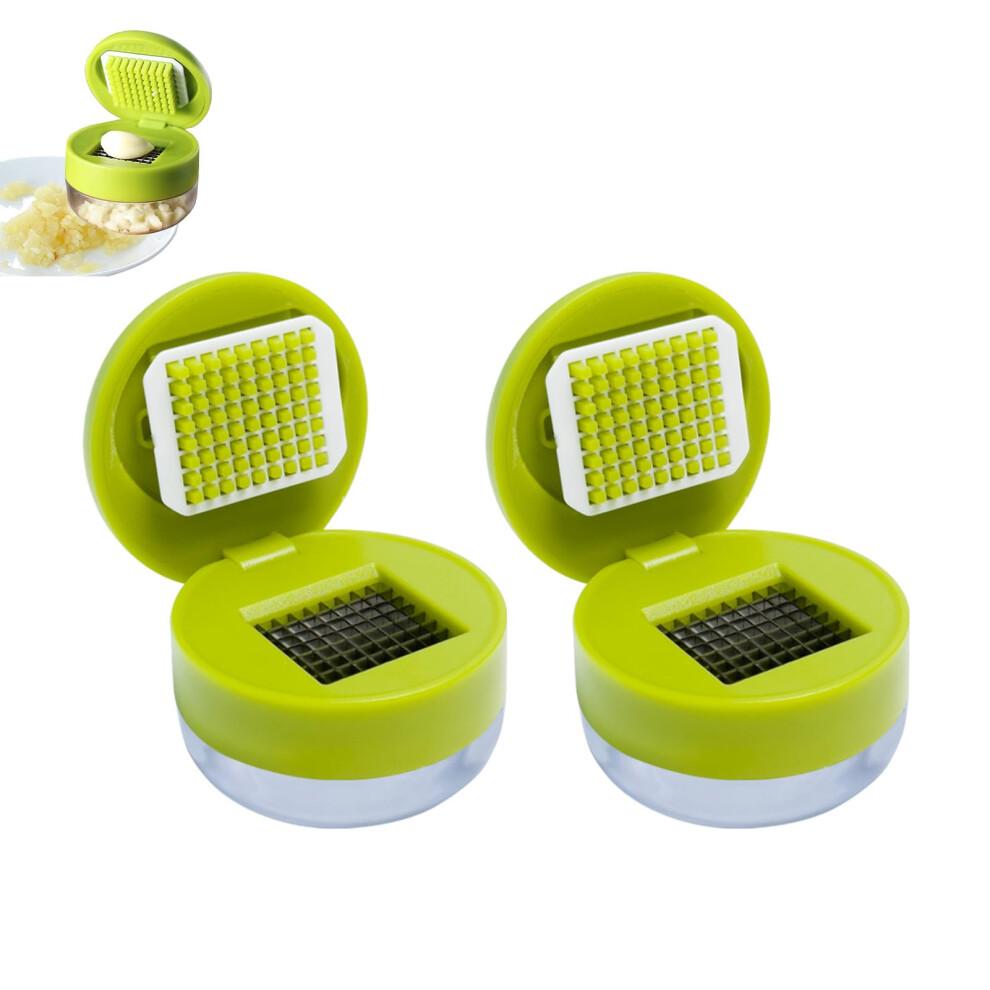 Garlic Chopper Mini Garlic Crusher Stainless Steel Press for Vegetables Onion Ginger Chili Peanut 2-Pack