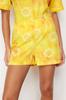 Women's Fashion New Pajama Set Yellow 100% Cotton Sun Patterned Knitted Pajama Set