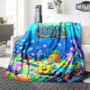 Name Custom SquarePants Print Flannel Blanket High Quality Warm Comfortable Cover for All Seasons Perfect for Gifts Home Decor