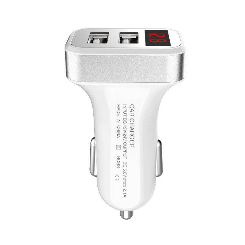 Автомобильное зарядное устройство USB 5 В со светодиодным экраном Smart Auto для Iphone 7 Samsung Xiaomi Автомобильные зарядные устройства для мобильных телефонов Автомобильное зарядное устройство Адаптер для зарядки