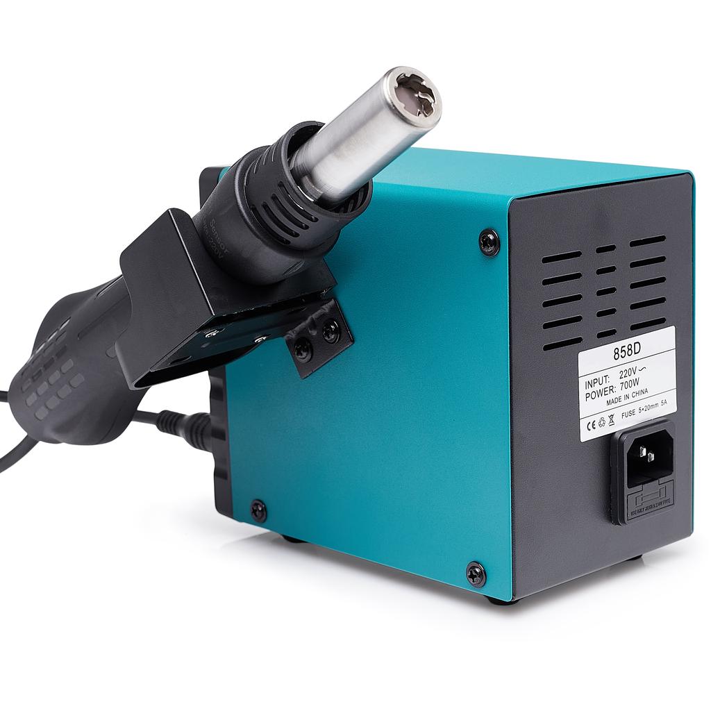 Techrebal 858D Pro Hot-Air Soldering Station + Set Of 6 Solders + Nozzles + Mesh