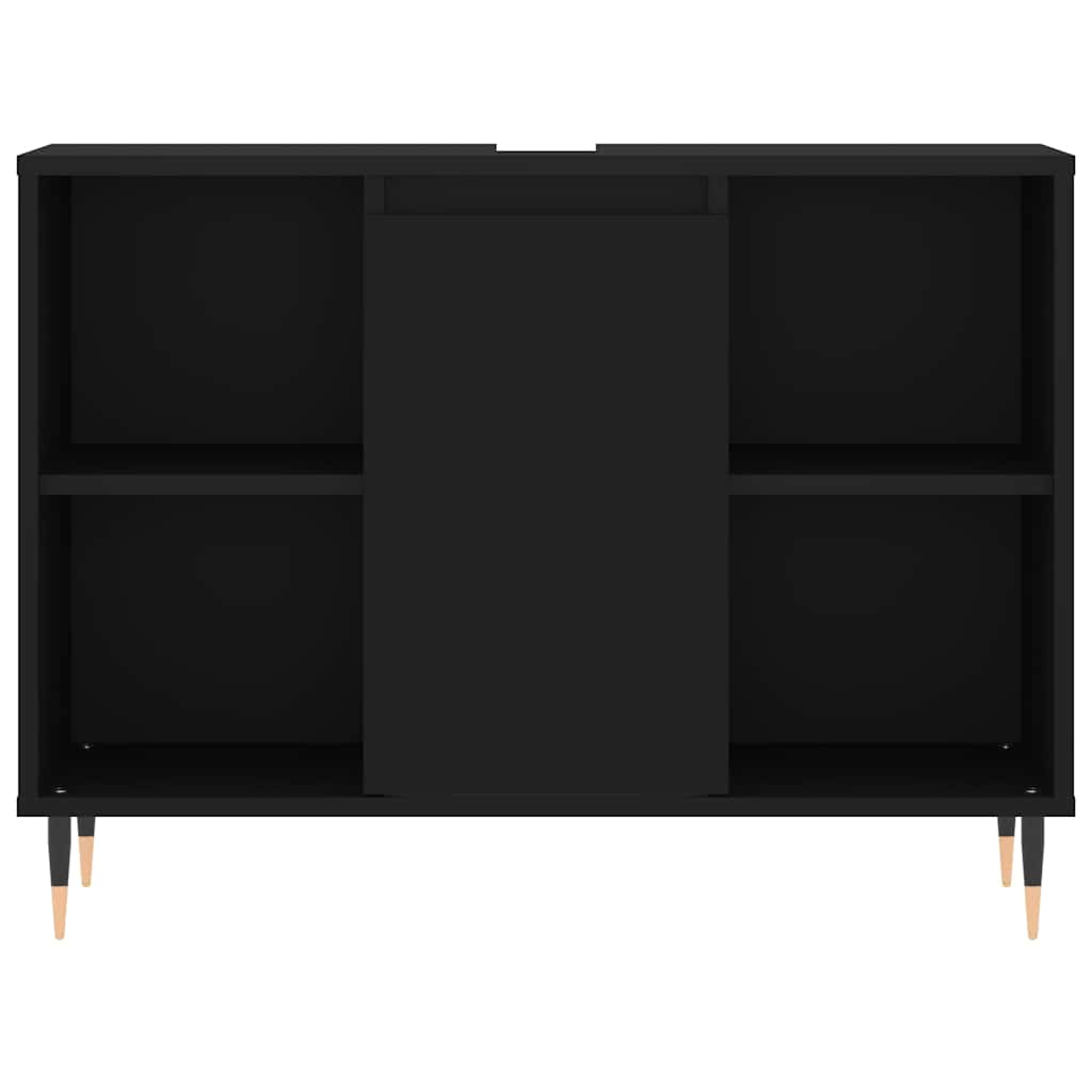 vidaXL Badschrank Schwarz 80x33x60 cm Holzwerkstoff