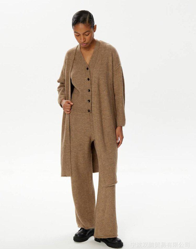 2026 New Fall Winter Women's 3 Piece Knit Sweater Set OL Casual Cardigan Vest Pants Outfit
