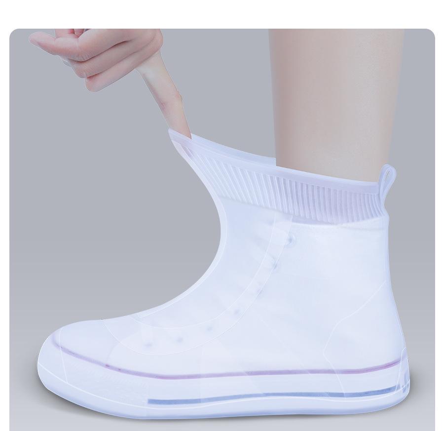 Унисекс Водонепроницаемые Нескользящие Силиконовые Резиновые Сапоги - Прочные, Утолщенные и Износостойкие для Дождливых Дней