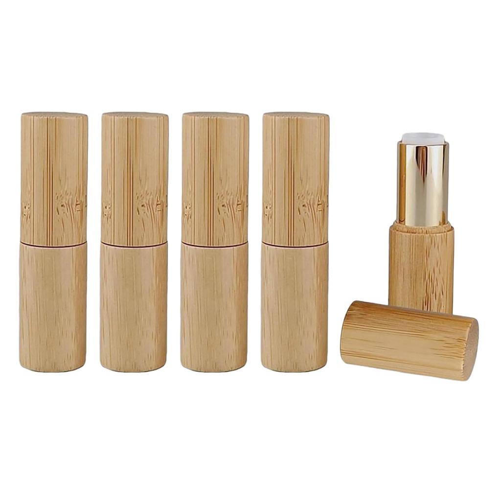 Felimoa Bamboo Lipstick Lipstick Handmade Cosmetics Refill Set of 5 Case, Container, Container,