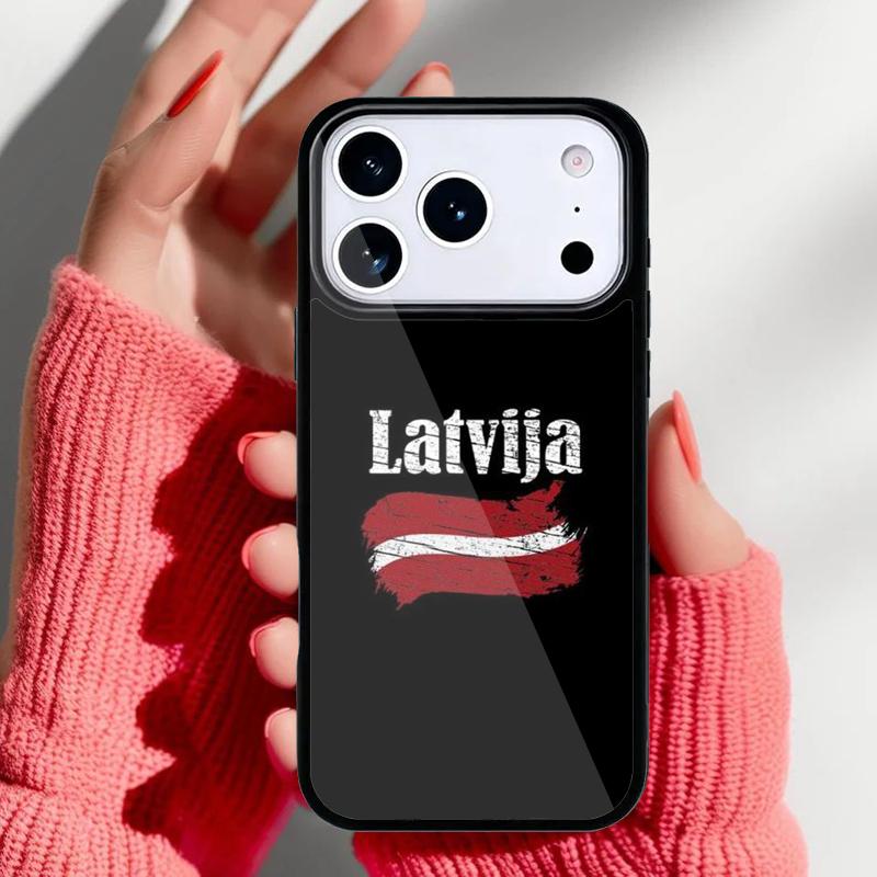 Чехол для телефона с гербом и флагом Латвии для iPhone 17 16 15 14 13 Pro Max Задняя крышка для 12 11 Pro Coque