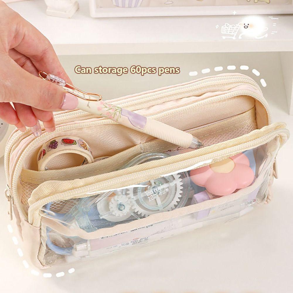 PU Leather+PVC Pencil Case Five-Layer Pencil Box High Quality Pen Bag  School Office