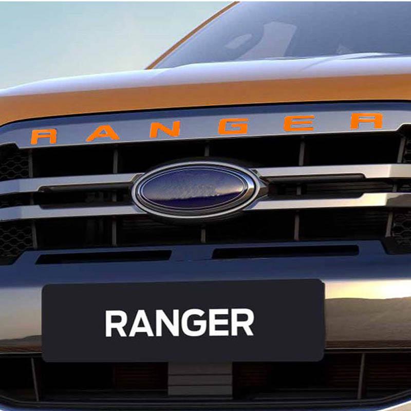 Cisvlo1 Для Ford Ranger 2015-2021 Верхняя часть решетки радиатора Логотип Буквы Решетка RANGER 3D Эмблема Оригинальный Размер ABS Наклейка С Клеем Хромированный Стиль