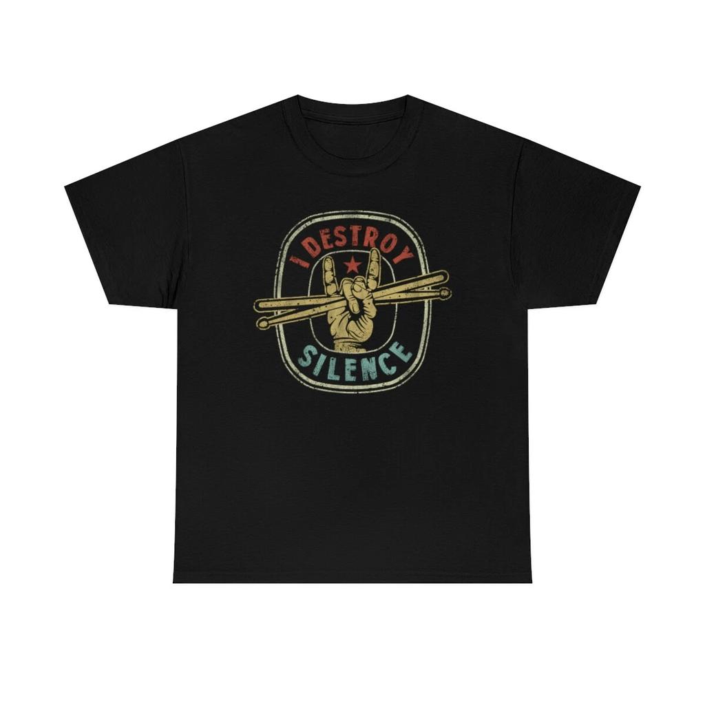 I Destroy Silence Funny Drummer Mens Kids T Shirt