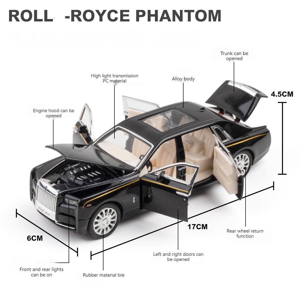 1:32 Модель автомобиля Rolls Royce Phantom из сплава Металлический литьевой под давлением Симуляция Модные игрушки Украшения Декор Витрина Подарки на день рождения Друг