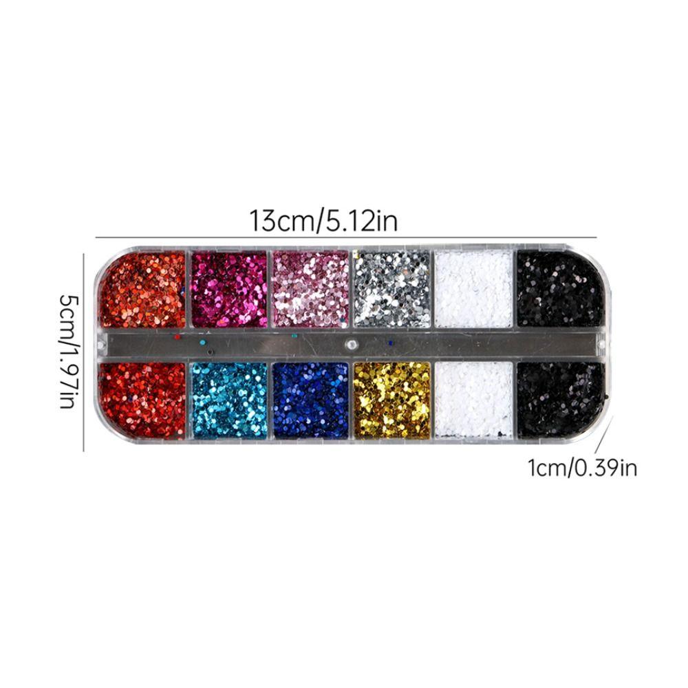 Y2K Cute Nail Flakes Kawaii Nail Charm Supplies 12 Grids Nail Sequins DIY