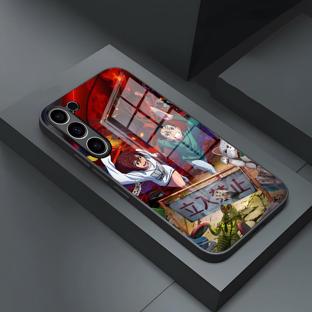 Чехол для телефона с аниме Dandadan для S24 Ultra Samsung S23 Fe S22 S20 S21 Plus Galaxy A54 A34 A24 A53 Note 20 Стеклянная крышка