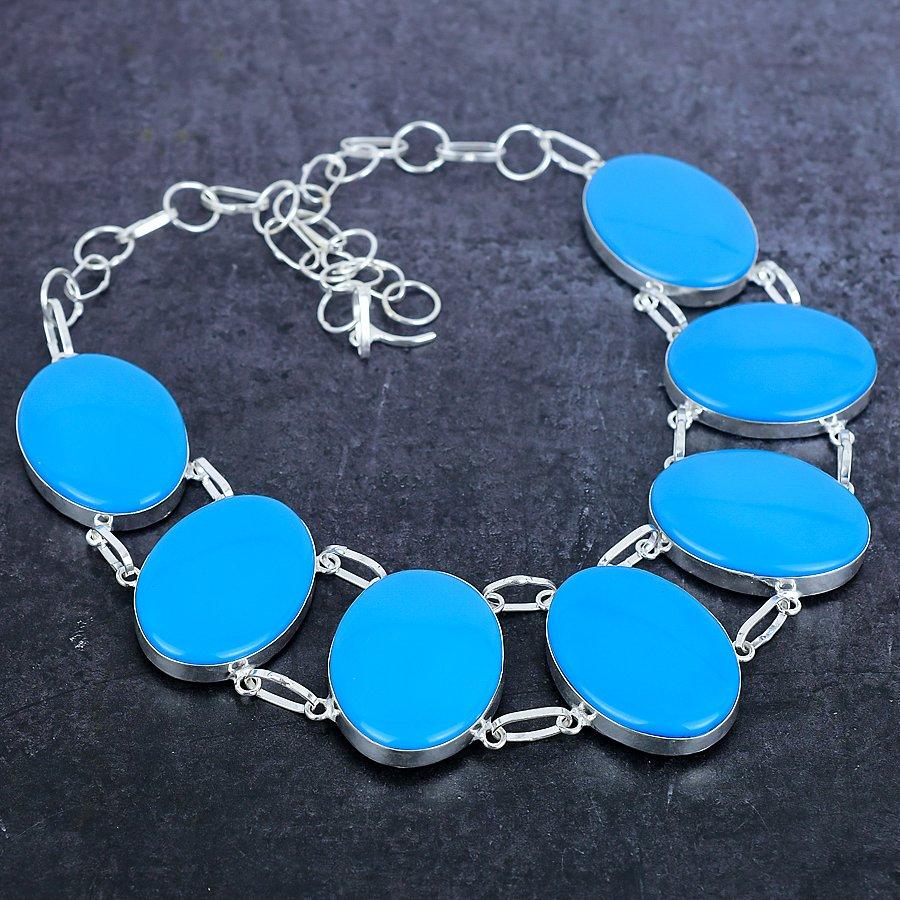 Ожерелье ручной работы из серебра 925 пробы с бирюзой в Аризоне, 18 дюймов, w7w21