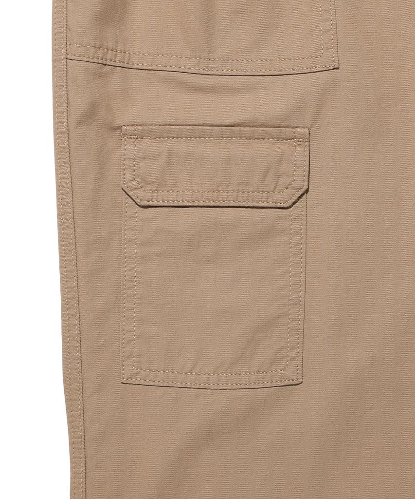 WACKY WILLY Straight Cotton Fatigue Elastic Pants Beige