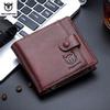 BULLCAPTAIN Мужской кошелек из натуральной кожи, маленький кошелек, короткий кошелек в стиле ретро, ​​британский повседневный многофункциональный кошелек