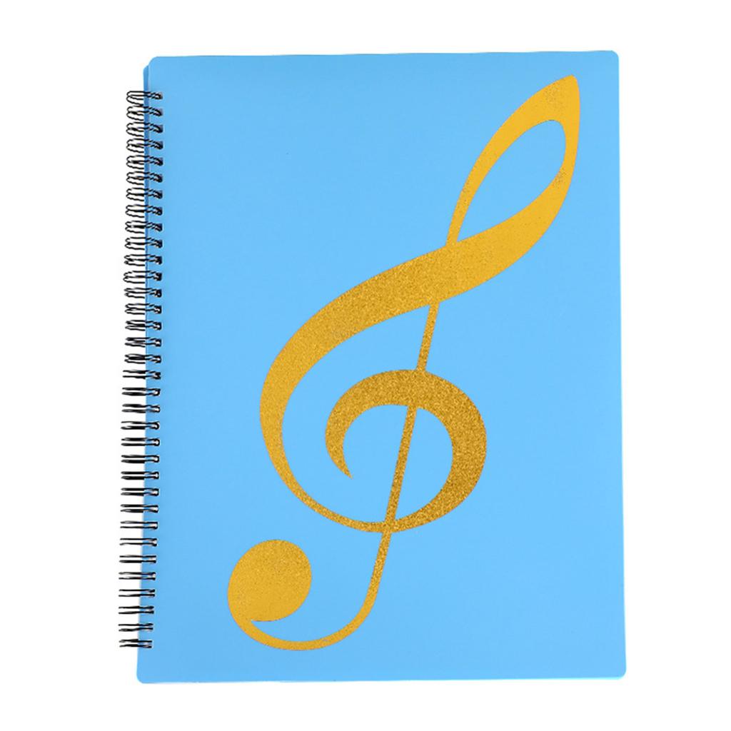 A4 File Folder Waterproof Spiral-bound Sheet Music Binder 10 X 13 Inches 20 Sleeves Double Sided for Violinist Pianists