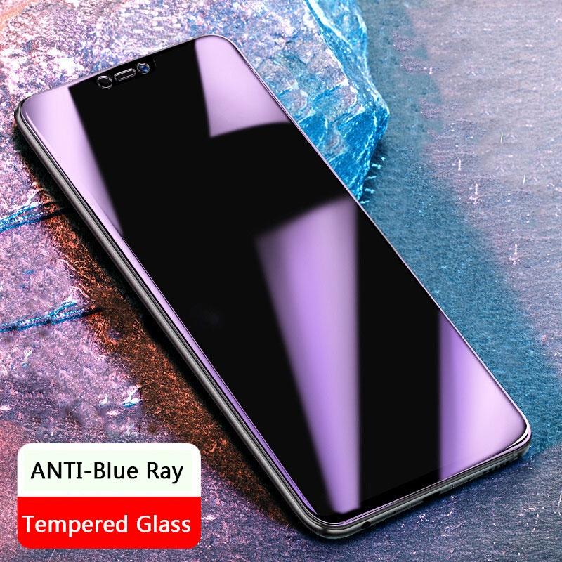 Anti Blue Light Purple Ray Tempered Glass For iPhone 16 15 14 13 12 11 Pro XS Max Mini XR X 6 S 7 8 Plus SE Film Screen Protector