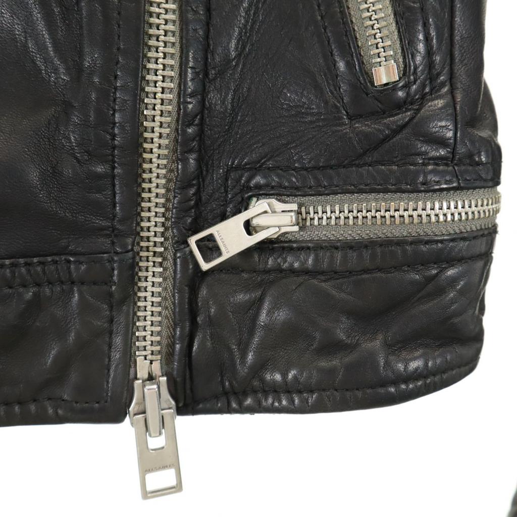 AllSaints Sheep Leather Leather Double Riders Jacket 34 Black Women Used