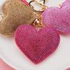 Creative Velvet Peach Heart Keychain Pendant with Diamond Tassel