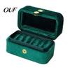 Small Velvet Earring Holder Portable Ring Box, Multi Slot Jewelry Case, Simple Style Exquisite Gift Box Metal Snap Closure Organizer for Rings
