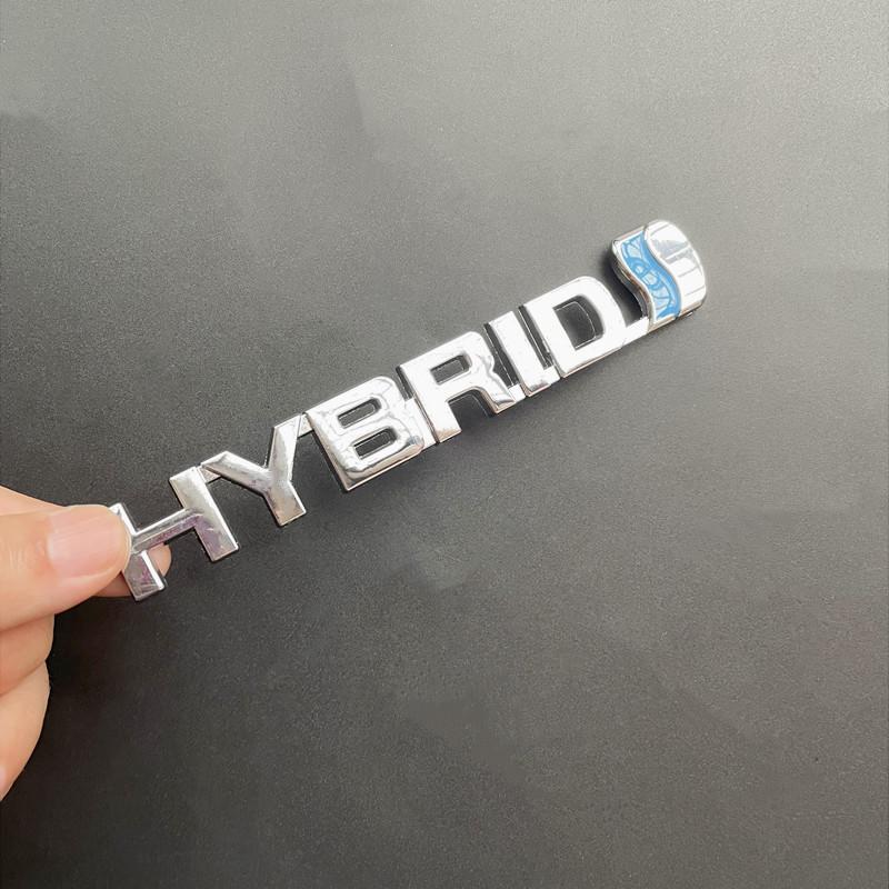 BBcx3 3D Metal HYBRID Logo Side Fender Rear Trunk Emblem Badge Car Sticker Decals For Toyota Prius Camry Crown Auris Rav4s TRD